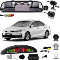 Kit Retrovisor Lcd Camera Sensor De Estacionamento Toyota Corolla