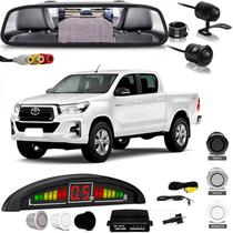 Kit Retrovisor Lcd Camera Sensor De Estacionamento Toyota Hilux