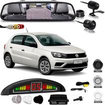 Kit Retrovisor Lcd Camera Sensor De Estacionamento Volkswagen Gol