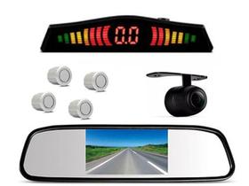 Kit Retrovisor Lcd Camera Sensor De Estacionamento Volkswagen Voyage