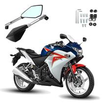 Kit Retrovisor Pentagonal Esportivo Stallion R09 Prata para Moto Honda CBR 250R 2012 2013