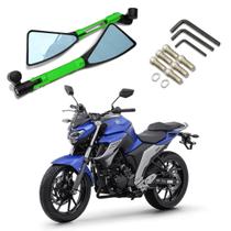 Kit Retrovisor R08 Stallion Esportivo Verde para Moto Yamaha Fazer 250 2012 2013 2014 2015 2016 2017 até 2020