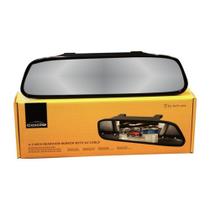 Kit Retrovisor Tech One com tela embutida com entrada de Vídeo + Camera de Ré
