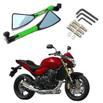 Kit Retrovisor Triangular Esportivo Stallion R08 Verde para Moto Honda CB 650F 2015 2016 2017 2018 2019