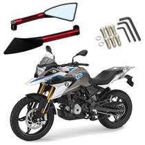 Kit Retrovisor Triangular Esportivo Stallion R08 Vermelho para Moto BMW G 310 GS 2016 2017 2018 2019