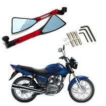 Kit Retrovisor Triangular Esportivo Stallion R08 Vermelho para Moto CG 150 Titan ES 2005 2006 2007 2008 2009 - 2020