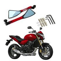 Kit Retrovisor Triangular Esportivo Stallion R08 Vermelho para Moto Honda CB 650F 2015 2016 2017 2018 2019