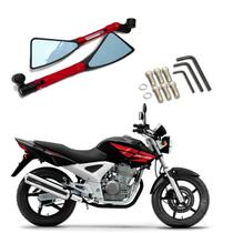 Kit Retrovisor Triangular Esportivo Stallion R08 Vermelho para Moto Honda CBX 250 Twister 2016 2017 2018 2019