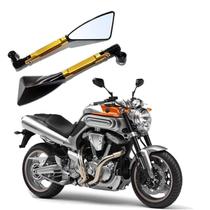 Kit Retrovisor Triangular R08 Esportivo Dourado para Moto Yamaha MT 01 1670CC 2005 2006 2007 2008 2009 2010 até 2019