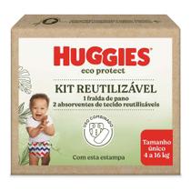 Kit Reutilizável Huggies Eco Protect 1 Fralda de Pano na Cor Vermelha e 2 Absorventes de Tecido Reutilizáveis Tamanho Único 4 a 16kg Kit Reutilizável Huggies Eco Protect 1 Fralda de Pano na Cor Vermelha e 2 Absorventes de Tecido Reutilizáveis Tamanho Único 4 a 16kg