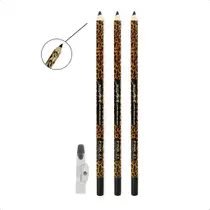 Kit Revenda 3 Lápis Para Delinear Olhos Preto Matte Pink 21