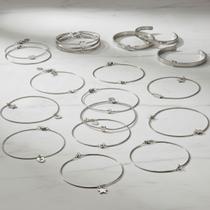 Kit Revenda 50 Pulseiras Femininas em Aço Inox