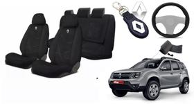 Kit Revestimento Personalizado Tecido Duster 2010-2017 + Volante + Chaveiro