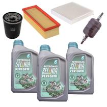 Kit Revisão 03 Litros Óleo de Motor Selenia 5W30 + Filtros Fiat Palio Siena Uno Fiorino Motor Evo 1.0 / 1.4 8V 2010 em Diante