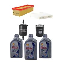 Kit Revisão 3 Litros de Óleo Shell Helix 5W30 HX8 Sintético + Kit de Filtros Mann Filter Fiat Mobi 1.0 8V Flex 2017 em diante