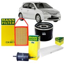 Kit Revisão 4 Filtros Mann para Toyota Etios - 1.3 / 1.5 - 2012 a 2015 (Mann Filter)