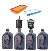 Kit Revisão 4 Litros de Óleo Shell Helix 5W30 Sintético HX8 + Kit de Filtros Mann Filter Etios 1.5 16V Flex 2016 em diante