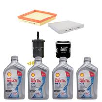 Kit Revisão 4 Litros de Óleo Shell Helix 5W40 Sintético HX8 + Kit de Filtros Mann Filter VW Polo Virtus Saveiro 1.6 16V Flex 2018 em diante