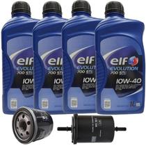 Kit Revisão 4 Litros Óleo Elf 10W40 Semissintético 1 Filtro Óleo 1 Filtro Combustível Clio Kangoo Logan Sandero Motor 1.0 Todos