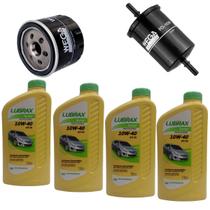Kit Revisão 4 Litros Óleo Lubrax 10W40 + Filtros Óleo e Combustível Logan e Sandero 1.0 12V 3cc 2017 em Diante
