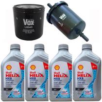 Kit Revisão 4 Litros Óleo Shell HX8 + Filtro Óleo e Combustível Up! Gol Fox Voyage Saveiro Polo Golf Virtus Nivus TCross Todos 2014 até 2022