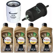 Kit Revisão 4 Litros Óleo Total Future 0W20 + Filtro Óleo e Combustível Honda Civic Todos 2013 até 2022 e Honda Fit 2014 até 2021