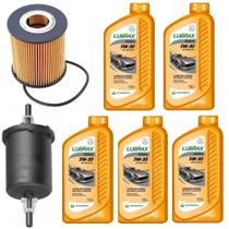 Kit Revisão 5 Litros Óleo Lubrax 5W30 + Filtros Óleo e Comb. Motor EtorQ Argo Bravo Cronos Idea Linea Palio Siena Strada Punto Doblo Toro Renegade