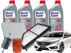 Kit Revisão Civic 2.0 16v Flex One 2016 2017 2018 2019 2020 2021 MOBIL / FRAM / WEGA