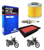 Kit Revisão Filtro Ar E Óleo + Vela Para Moto Xt 660 Brandy