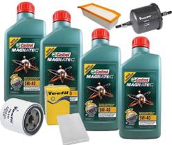 KIT REVISÃO FILTROS OLEO GOL 1.0 8V G4 2007 a 07/12 CASTROL