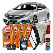 Kit revisao honda civic 2.0 155cv 2016 em diante 0w20 lubrax