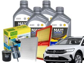 Kit revisão nivus 1.0 12v tsi óleo volkswagen 5w40 + kit de filtros mann