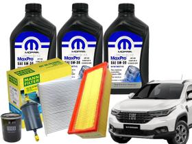Kit Revisão Nova Strada 1.4 20 21 22 / FILTROS ORIGINAIS MANN-FILTER + 3 ÓLEOS 5W30 MOPAR Kit Revisão Nova Strada 1.4 20 21 22 / FILTROS ORIGINAIS MANN-FILTER + 3 ÓLEOS 5W30 MOPAR