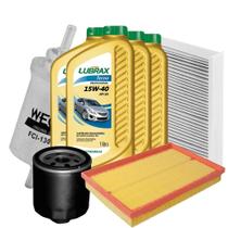 Kit Revisão Óleo 15W40 Lubrax Tecno + Filtros Wega Polo 1.0 16V 2002 a 2013