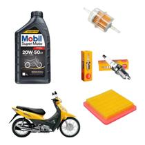 Kit Revisão Óleo Filtros Vela Honda Biz 125 Até 2008