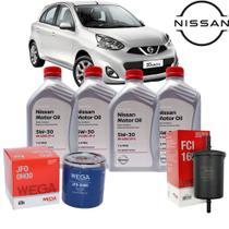 Kit Revisão Óleo Nissan 5w30 100% Sintetico March 1.0 3 Cilindros Após 2016 Original Nissan