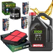 Kit Revisão Para Triumph Tiger 800 Motul 10w40 Filtros Hiflo Velas Iridium Ngk