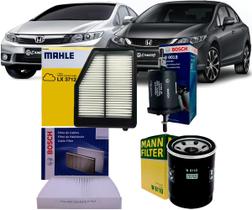 Kit Revisão Troca De Filtros Honda Civic 1.8 e 2.0 2012 2013 2014 2015 2016