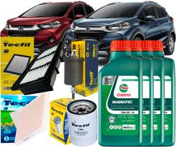Kit Revisão Troca de Óleo 0w20 e Filtros Honda Wrv 1.5 16v 2017 2018 2019 2020 2021