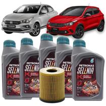 Kit Revisão Troca De Oleo 5 Litros 5w30 Selenia K + Filtro De Óleo Fiat Argo e Cronos 1.8 HGT e Precision 2017 2018 2019 2020 2021