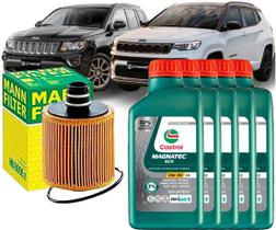 Kit Revisão Troca De Óleo 5w30 e Filtro Jeep Compass 2.0 Diesel 2016 2017 2018 2019 2020 2021 2022 2023 2024 2025