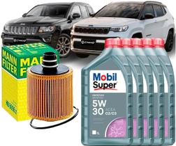 Kit Revisão Troca De Óleo 5w30 e Filtro Jeep Compass 2.0 Diesel 2016 2017 2018 2019 2020 2021 2022 2023 2024 2025