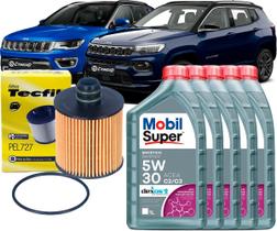 Kit Revisão Troca De Óleo 5w30 e Filtro Jeep Compass 2.0 Diesel 2016 2017 2018 2019 2020 2021 2022 2023 2024 2025