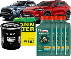 Kit Revisão Troca De Óleo 5w30 e Filtro Toyota Corolla Cross Hybrid 1.8 e Corolla Cross 2.0 16V 2021 2022 2023 2024 2025