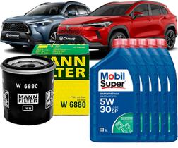 Kit Revisão Troca De Óleo 5w30 e Filtro Toyota Corolla Cross Hybrid 1.8 e Corolla Cross 2.0 16V 2021 2022 2023 2024 2025