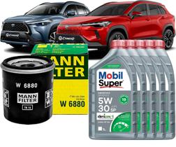 Kit Revisão Troca De Óleo 5w30 e Filtro Toyota Corolla Cross Hybrid 1.8 e Corolla Cross 2.0 16V 2021 2022 2023 2024 2025