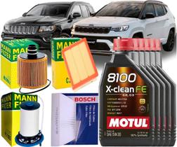 Kit Revisão Troca De Óleo 5w30 e Filtros Jeep Compass 2.0 Diesel 2016 2017 2018 2019 2020 2021 2022 2023 2024 2025