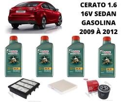 KIT REVISÃO TROCA DE OLEO CERATO 1.6 2009 à 2012 CASTROL