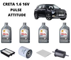 Kit revisão troca de oleo creta 1.6 2017 em diante shell