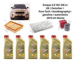 Kit revisao troca de oleo evoque 2.0 gasolina 2015 em diante Kit revisao troca de oleo evoque 2.0 gasolina 2015 em diante